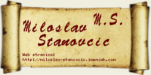 Miloslav Stanovčić vizit kartica